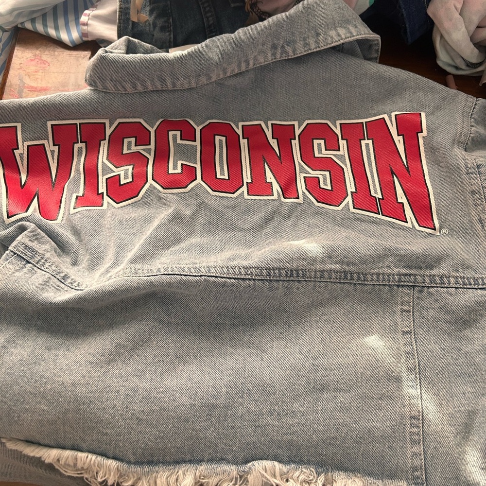 Wisconsin Gray Jean Jacket